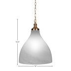 Juno One Light Pendant in New Age Brass with 16" Clear Bubble Shade
