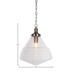 Juno One Light Pendant in Brushed Nickel with 14" Clear Bubble Shade