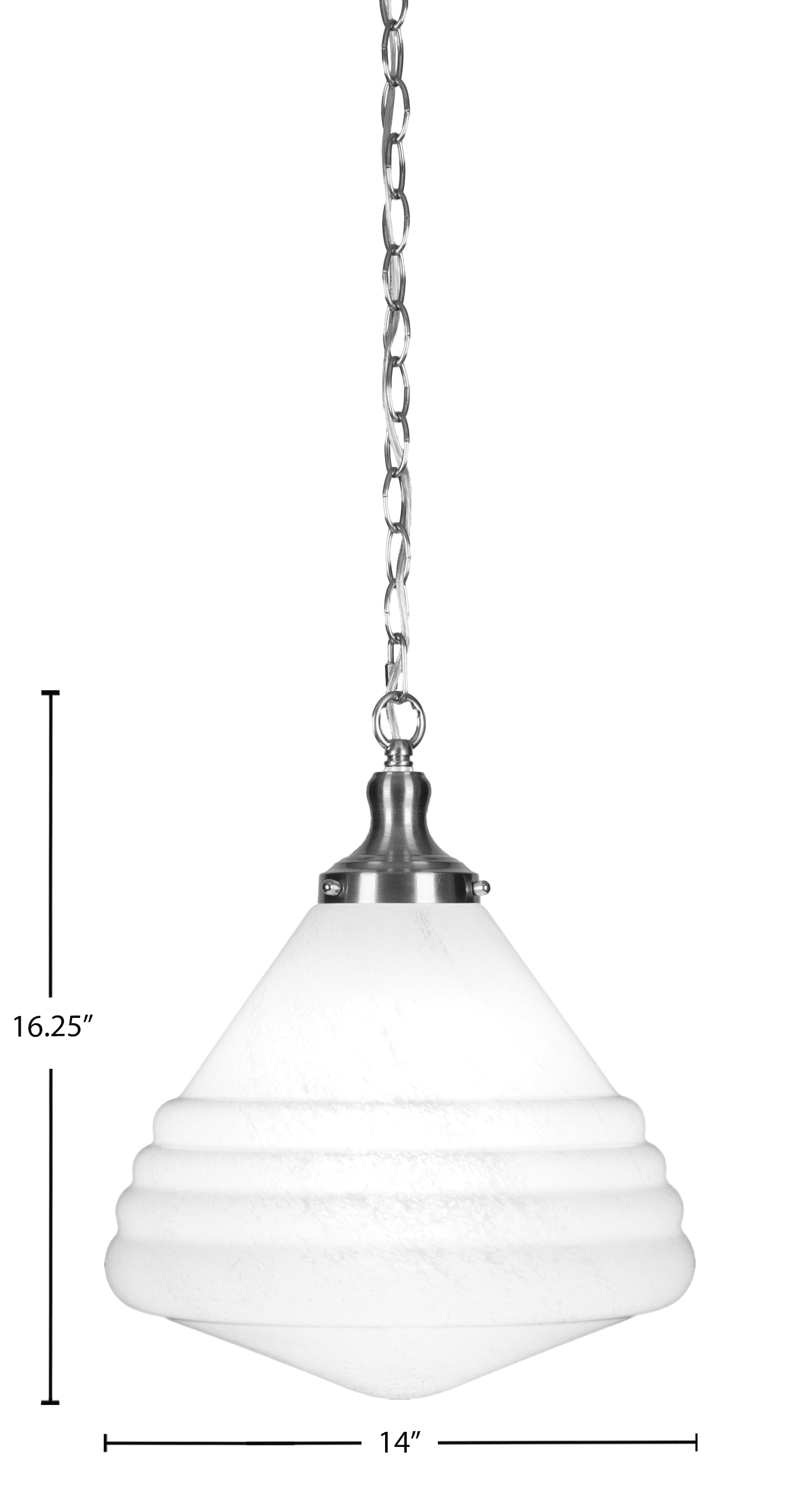 Juno One Light Pendant in Brushed Nickel with 14" White Marble Shade