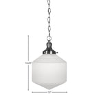Carina One Light Pendant in Brushed Nickel with 10" Opal Frosted Shade