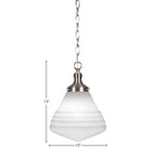 Juno One Light Pendant in Brushed Nickel with 10" White Marble Shade