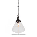 Juno One Light Pendant in Matte Black with 10" Clear Bubble Shade